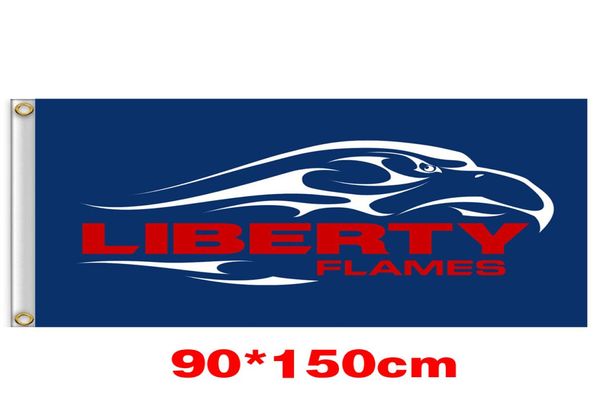 

liberty flames university college flag 150cm90cm 3x5ft polyester custom any banner sports flag flying home garden outdoor2936346