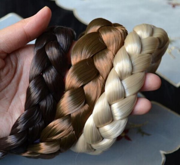 

25cm wide new arrival fashion bohemian wigs braid thick wide headband popular fashion hair accessories9314048, Slivery;white
