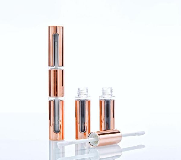 

plastic double sided lip balm tube 6ml gold lip gloss container6286405