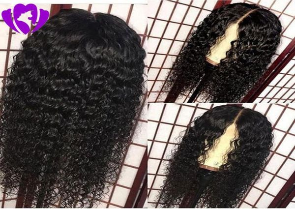 

middle part loose curly synthetic lace front wigs 150 density africa american women brazilian full lace front wig pre plucked hai8648521, Black