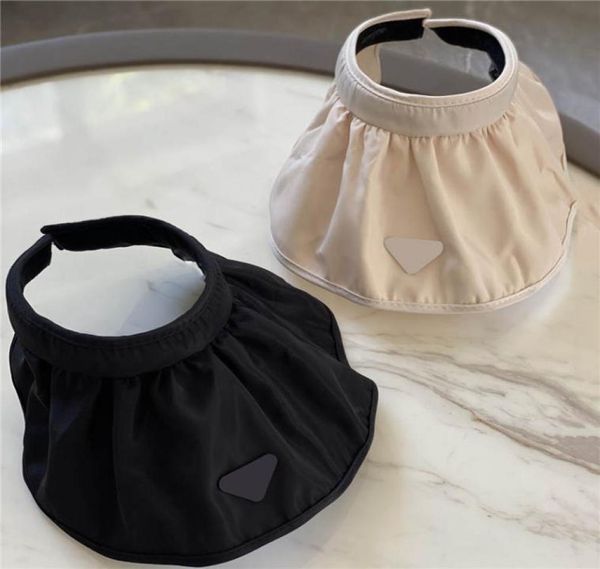 

fashion wide brim hats visors for men and women foldable portable beach sun hat nylon skull caps beanies6921213, Yellow