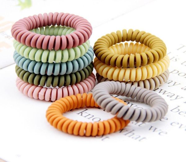 

telephone wire cord gum hair tie girls elastic hair band ring rope candy color bracelet kids hair accessories3198253, Slivery;white