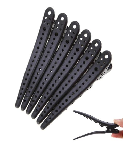 

6pcsset black alligator hair clip hairdressing sectioning clamp hairpins diy barber pro salon hair care styling tools2791521