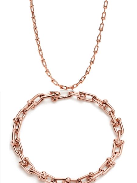 

new sliver long necklace bracelet thin u-shaped horseshoe hardware set designer women men couple fashion watche wedding party thanksgiving v, Silver