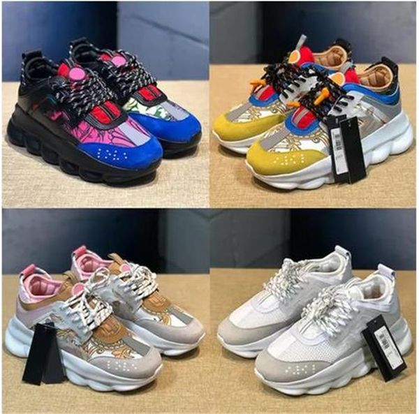 

luxury designer casual shoes quality chain reaction wild jewels link trainer shoes sneakers 36-47, Black