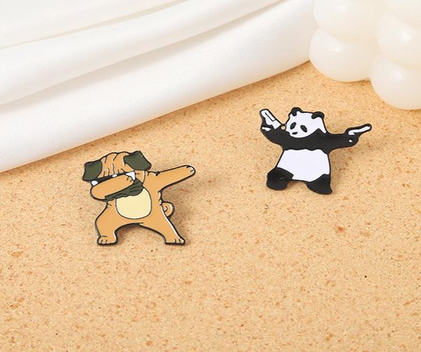 

pug panda enamel pins custom funny dance brooches lapel badges cute cool punk animal jewelry gift for kids friends2931205, Blue