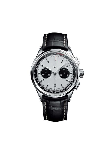 

mens watch designer watches new 1884 watch 43mm quartz watch day just chronograph watch black leather strap business man vesace ice out uhr, Slivery;brown