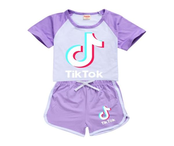 

summer tik tok set for big boy girl clothes fashion kid cotton tshirt port casual shorts pant 2pc outfit children boutique t4723962, White
