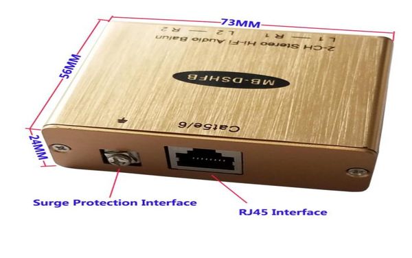 

dual bidirectional hifi audio isolation extender to cat5 adapter with eliminate noise hum killer audio extender4089268