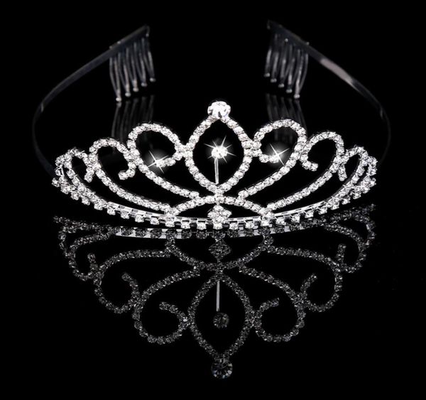 

girls crowns with rhinestones wedding jewelry bridal headpieces birthday party performance pageant crystal tiaras wedding accessor1560709, Silver