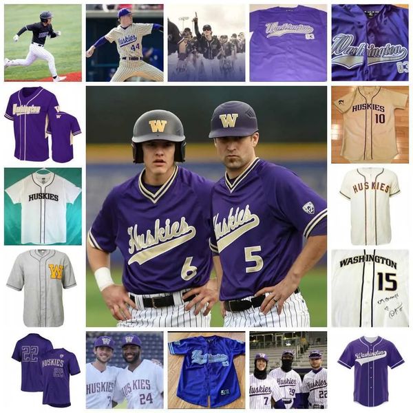 

washington huskies baseball jersey cam clayton will simpson aj guerrero coby morales johnny tincher michael snyder stu flesland custom mens, Black