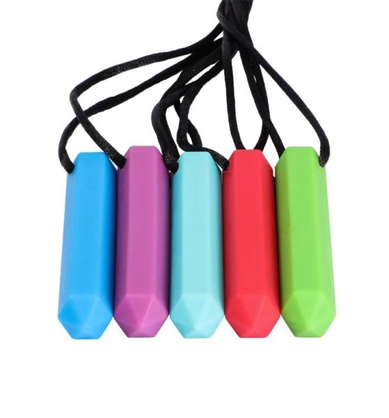

sensory silicone chew necklace for boys girls bite chewable gem necklace chew jewelry oral baby teething tools4220113