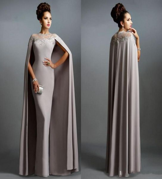 

real image 2017 long mermaid evening dresses with cape illusion neck lace mother of the bride dresses long formal party prom1259896, Black;red