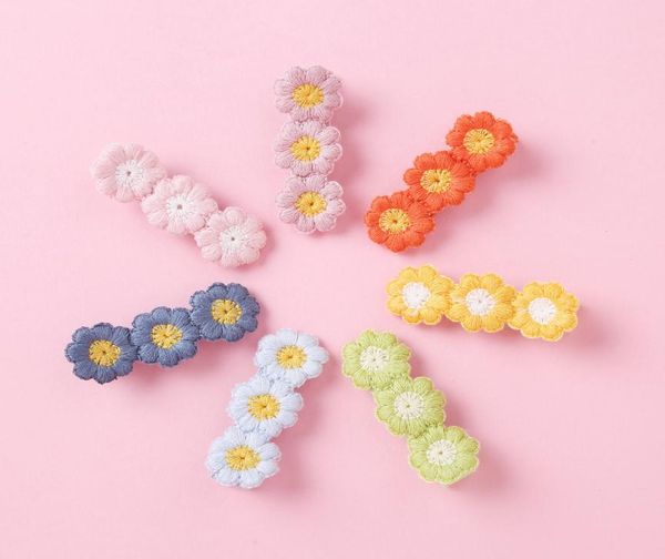 

knit floral baby girl hair clip miniflower hairpins for chirdren baby hair accessories cute barrettes hair band child gifts4131586, Slivery;white