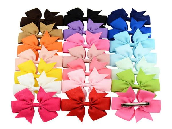 

baby girls hair clip  colors solid hair bows kids barrettes baby clips girls hair clips 074990536, Slivery;white