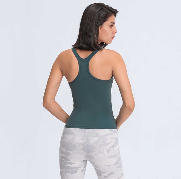 

sleeveless yoga vest t-shirt lu-129 solid colors women fashion outdoor yoga tanks sports running gym clothes the same model for internet ce, White
