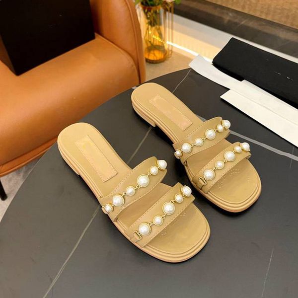

designer channel sandals leather platform slippers women ccity slide classic flip-flops summer fashion ui9p, Black
