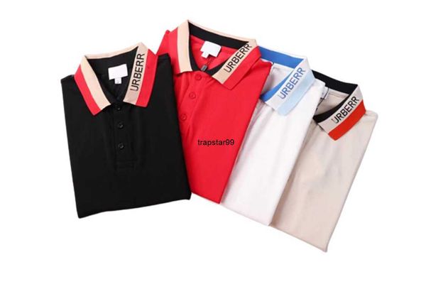 

2023 mens womens designer t shirt fashion business clothing polo shirt hugos embroidered collar details short sleeve polo shirt, White;black