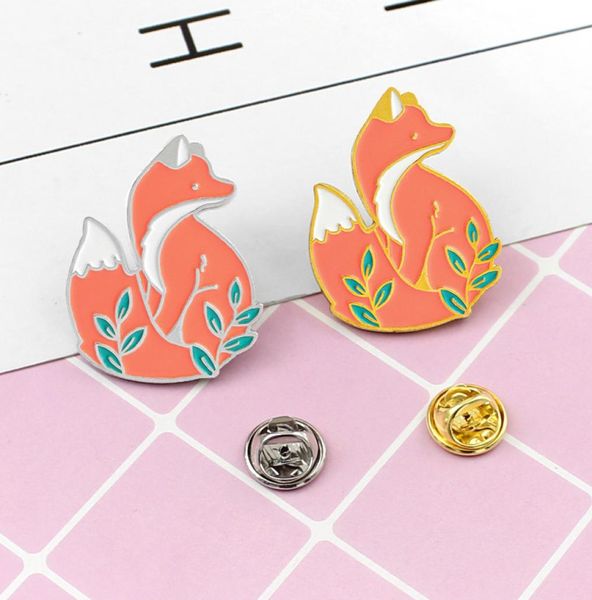 

gold and silver twocolor cartoon cute wit fox brooch animal brooch drop oil jewelry accessories enamel pins4784095, Blue