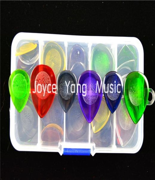 

lots of 50pcs alice water drop clear durable electric guitar bass picks plectrums1 plastic picks holder case box 2054129