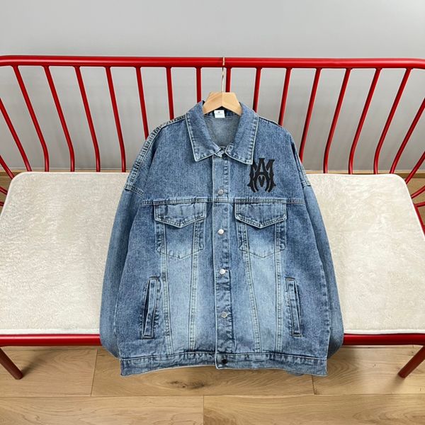 

23ss europe jeans jacket autumn winter men outdoor fashion vintage streetwear washed denim outwear coat, Black;brown