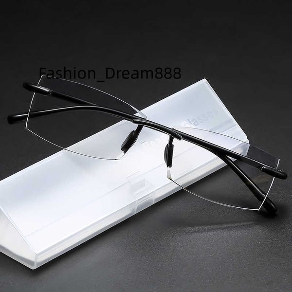 

tr90 crystal frameless reading glasses retro wholesale square anti blue light eyeglasses for older read, White;black