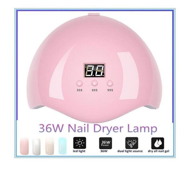 

36w usb led uv nail gel curing lamp light manicure polish dryer nail potherapy machine pink art tool5211179