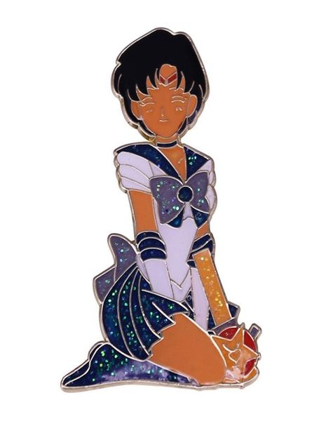 

anime sailor moon badge mizuno ami brooch fantasy magic enamel pin fashion clothes accessories popular jewelry gifts for friends9775584, Blue