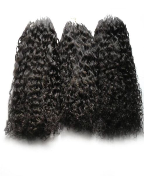 

micro ring hair extensions afro kinky curly human hair bundles micro loop human hair extensions 300s micro bead european 300g8766805, Black