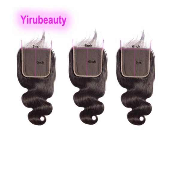 

malaysian human hair 6x6 lace closure baby hairs 7 by 7 13x6 frontals body wave straight natural color part 3 pcslot3308820, Black;brown