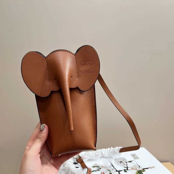 

lowe bag designer phone lowe new pure leather solid color elephant mini crossbody wallet fashionable and versatile super cute