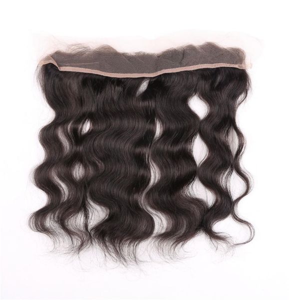

8a brazilian body wave 13x4 lace frontal closure bleached knots brazilian body wave ear to ear full lace fontal pieces4932560, Black;brown