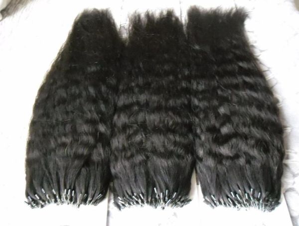 

coarse yaki micro loop hair extensions 300g kinky straight micro loop ring hair extension 300s yaki micro bead hair extensions6083763, Black