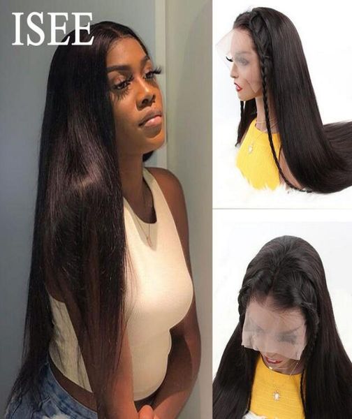 

2020 new 250 density straight lace front human hair wigs for women malaysian straight lace front wigs isee hair straight human ha3332235, Black