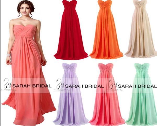 

in stock coral prom party dresses bridesmaid dress red nude mint orange blue aline sweetheart evening formal gowns pa6340103