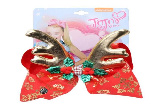 

jojo siwa hair bows 8inch children039s big bow christmas staghorn bow hairpin warped with drill girl bow hairpin6108883, Slivery;white