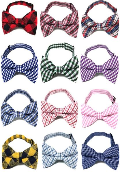 

british style baby tie children plaid necktie fashion children cute lattice necktie kids cotton and adjustable bow tie c59344518199, Red;brown