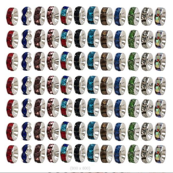 

500x mix jewelry lots rondelle spacer crystal rhinestone beads 8mm, Black
