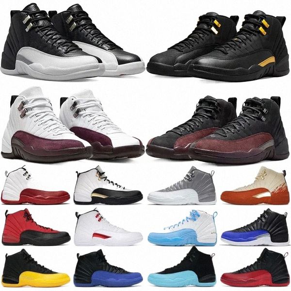 

jumpman 12 retro basketball shoes for men 12s playoffs royalty black taxi stealth cherry reverse flu game royal french blue mens trainers sp