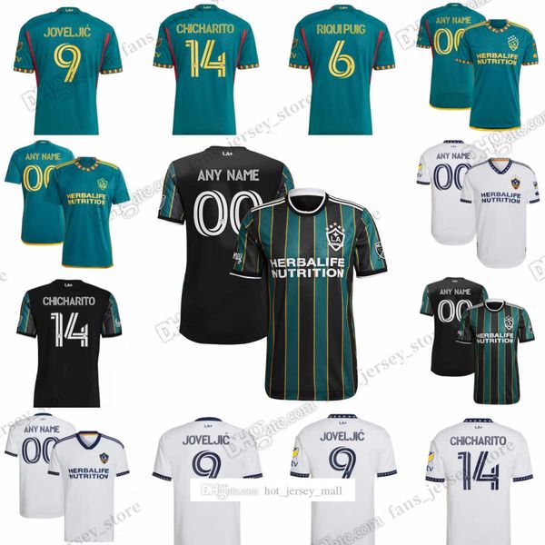 

23 24 soccer jerseys mls la galaxy bond boyd brugman calegari costa coulibaly caceres delgado edwards gasper chicharito joveljic leerdam mav, Black;yellow