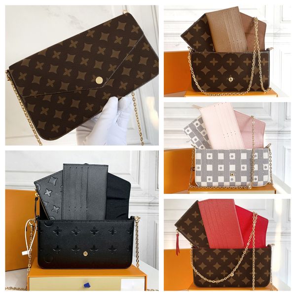 

designer wallets clutch crossbody bag felicie pochette m61276 women shoulder bag handbag designer bag purse 3 in 1 chains flap bag with box