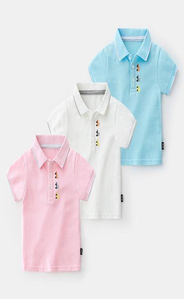 

kids summer summer cotton shortsleeved kids polo shirt baby boy solid color polo shirt 27 years old3227261, Blue