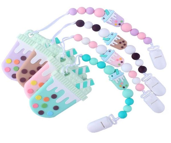 

cartoon silicone pacifier clips teething beads bpa silicone dummy clip pacifier holder baby teether pendant soothie clips a782365993