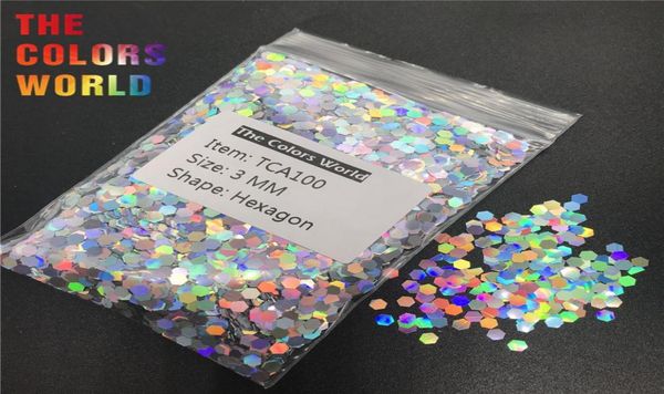 

tca100 holographic laser silver color hexagon shape nail glitter for art decorations makeup facepaint nail polish diy accessorie9205640, Silver;gold
