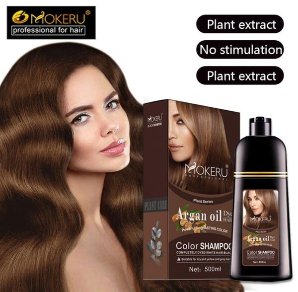 

mokeru natural organic brown hair color permanent hair coloring shampoo long lasting hair dye shampoo for women professional dye7268305