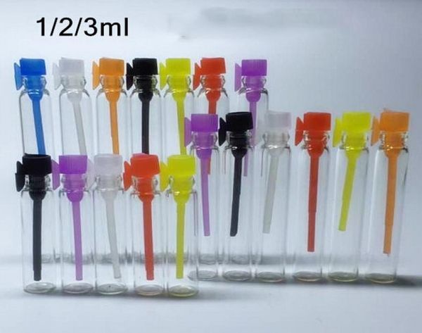 

1ml 2ml 3ml mini glass perfume vial perfume liquid sample vial tester bottle tube colorful cap8314188