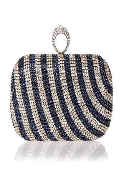 

new mini finger ring handbag diamond rhinestone clutch bag evening banquet crystal purse beautiful bride party purse8857368, Black