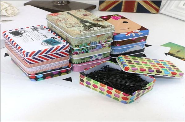 

fashion 150pcslot hairpin flower bow cartoon headband children highgrade tinplate clip black pin girl hair accessories with box5575438, Slivery;white