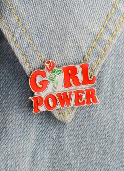 

meisje vrouwen power emaille pins feminisme broche feministische badge denim jeans revers pin kleding cap bag creative gift meisje6800849, Blue