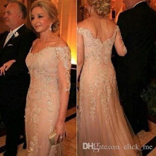 

mother of the bride dresses tulle lace sequined 34 long sleeves evening dress deep v neck appliques groom mother formal prom gown6493212, Black;red